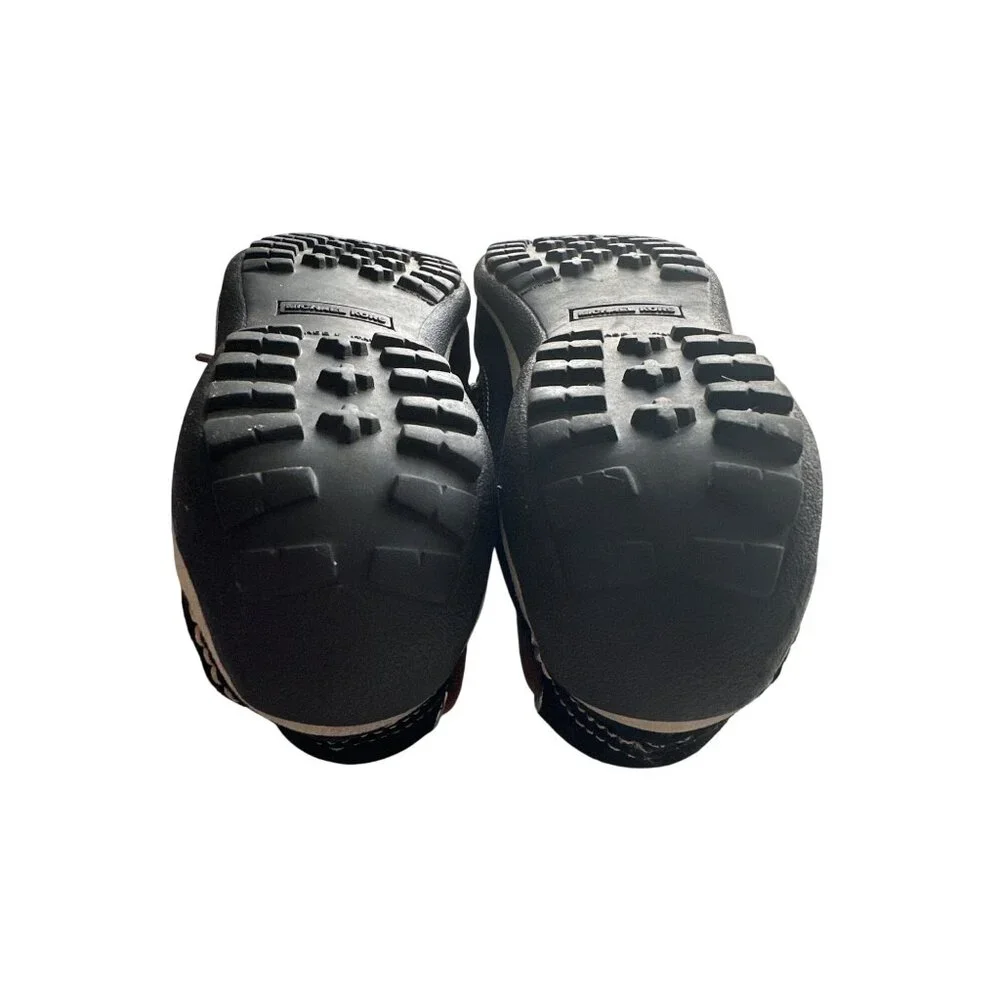 Michael Kors Black Loafers Suede Boat Shoes Leather Laces Made In Italy Size 9